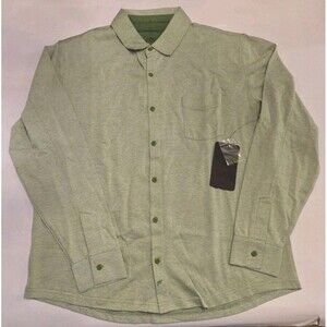 NWT Fabletics Dash Button Up Shirt Mens XL Green Stretch Performance Golf Work